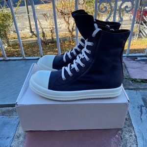 Rick Owens Waxed Canvas Ramones (EU45/US12) $400